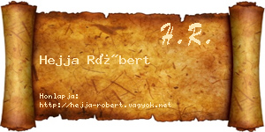 Hejja Róbert névjegykártya